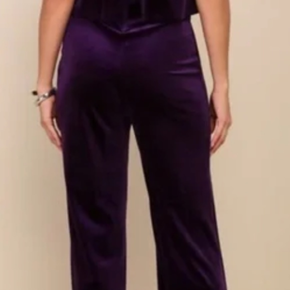 Lulu Purple Velvet Jumpsuit NWT - Picture 3 of 6